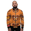 Emoji Teddy Bear Print Men's Bomber Jacket-grizzshop