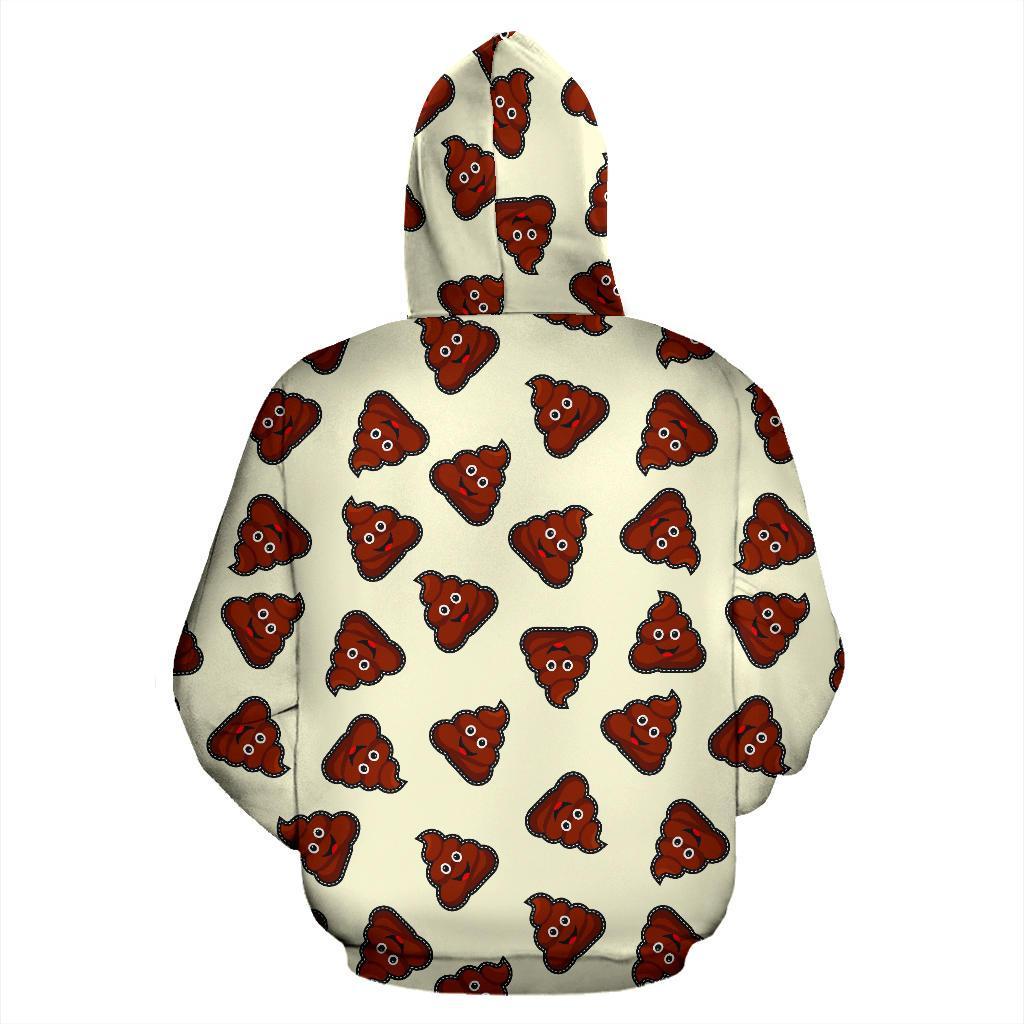 Emoji Poop Pattern Print Men Women Pullover Hoodie-grizzshop