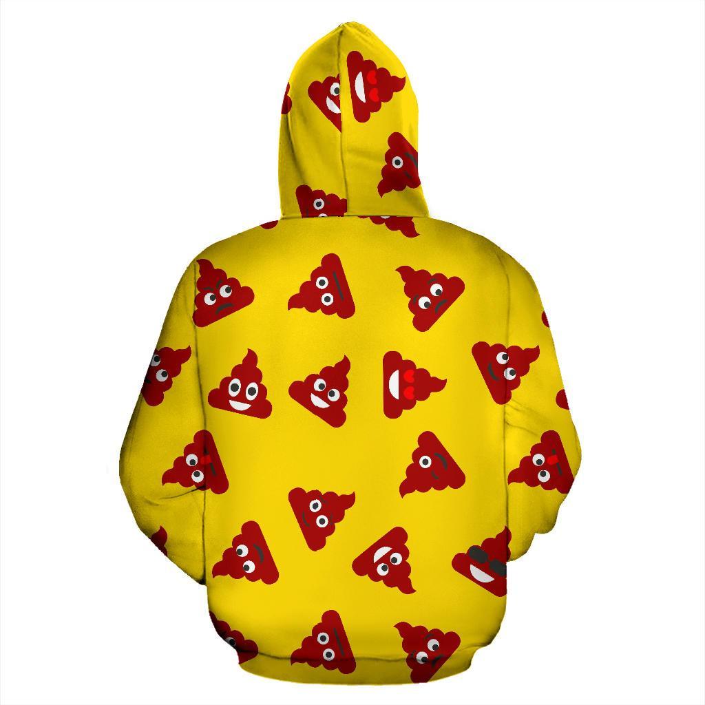 Emoji Poop Print Pattern Men Women Pullover Hoodie-grizzshop