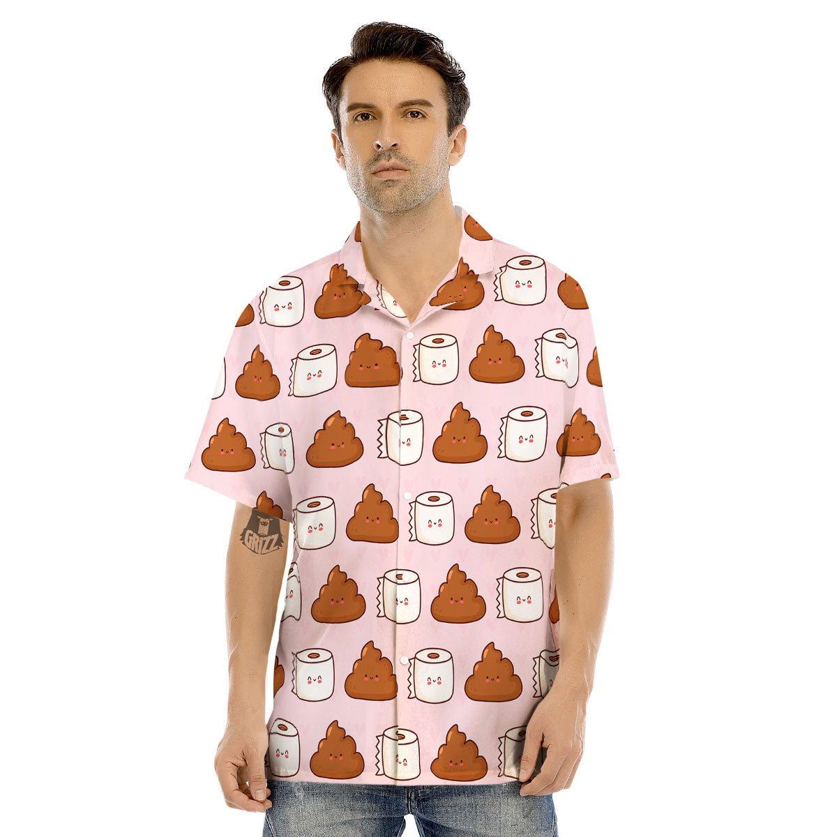 Emoticons Poop Print Pattern Men's Hawaiian Shirt-grizzshop