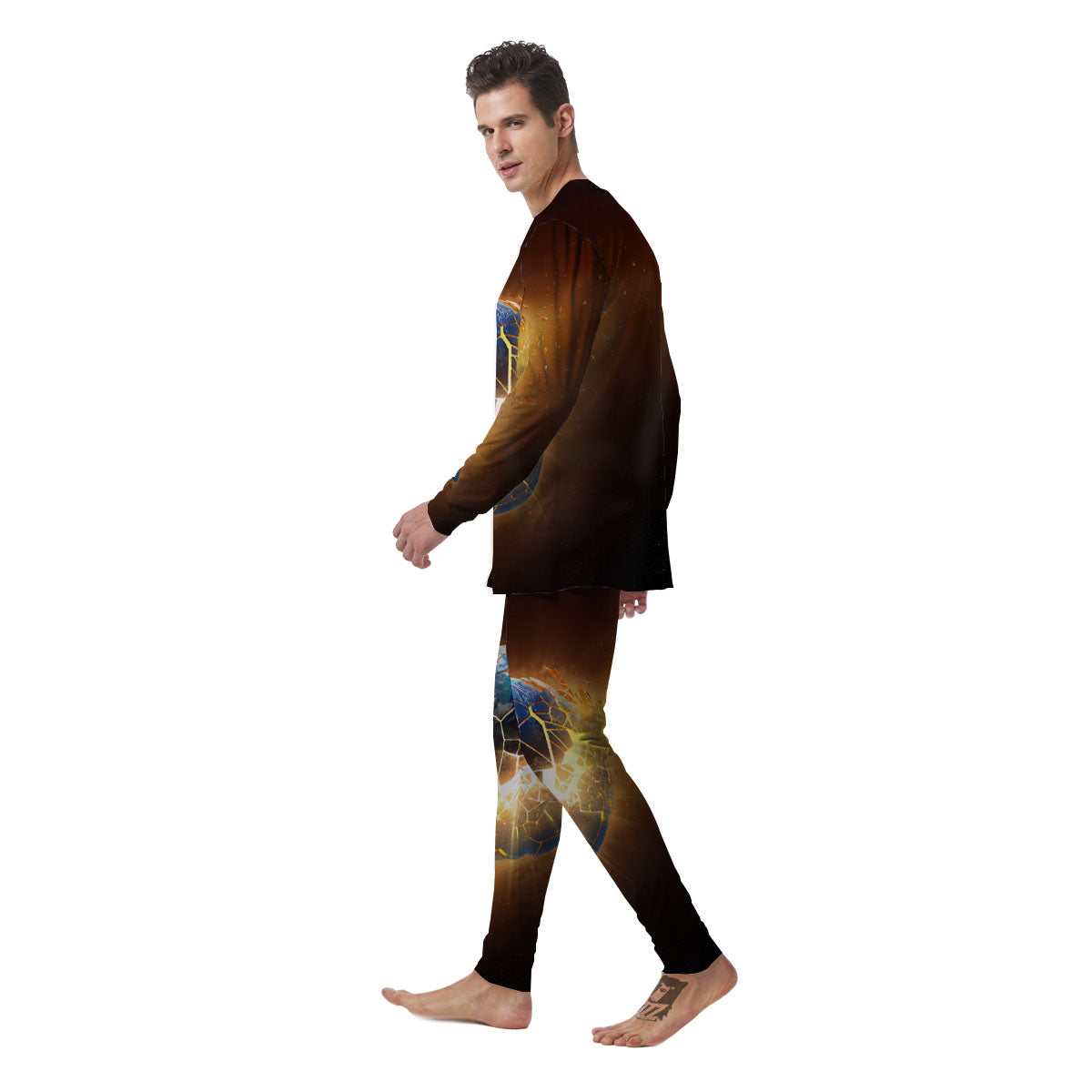 End Of The Earth Print Men's Pajamas-grizzshop