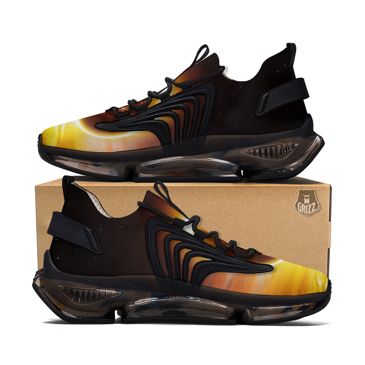 End Of The Planet Apocalyptic Print Black Gym Shoes-grizzshop