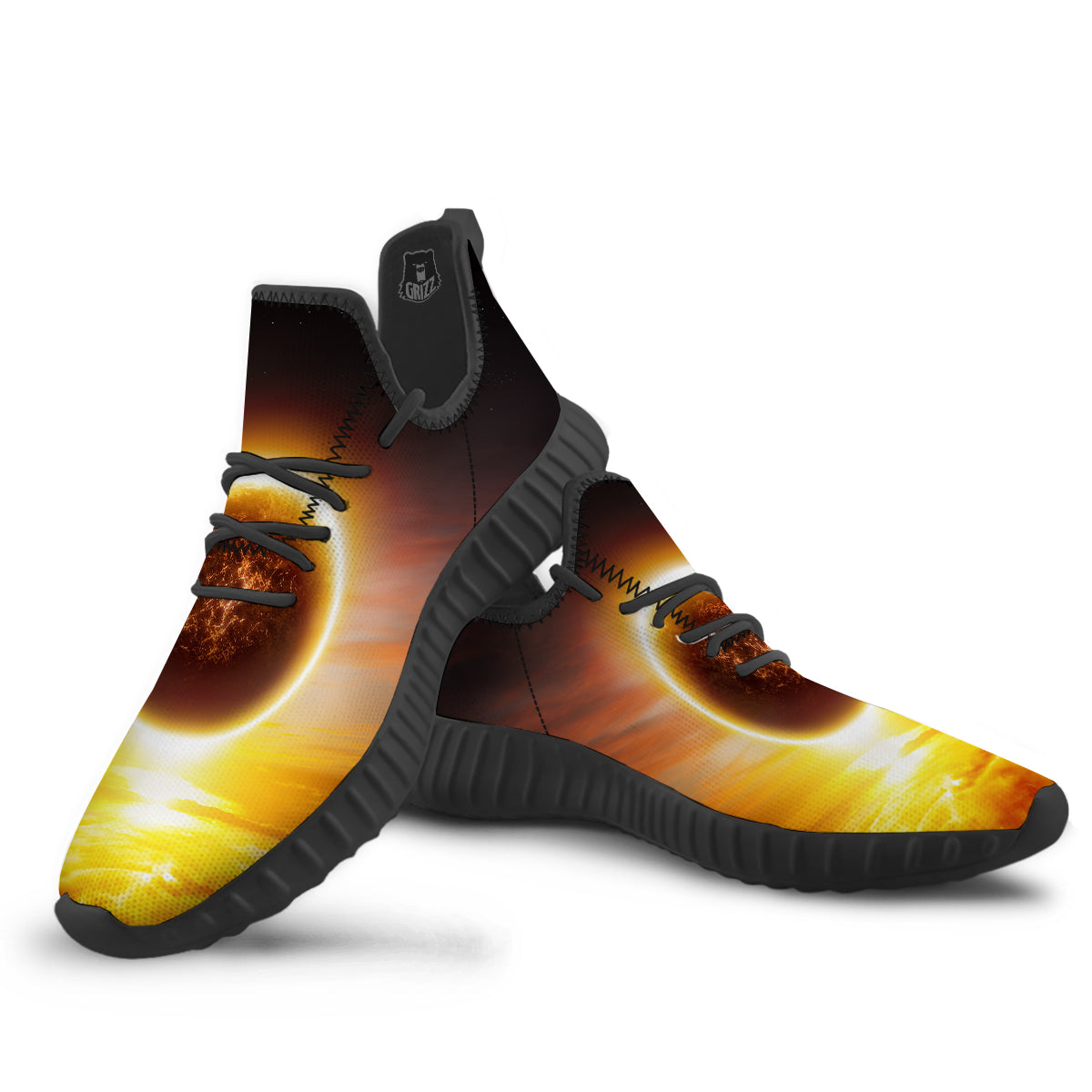 End Of The Planet Apocalyptic Print Black Walking Shoes-grizzshop