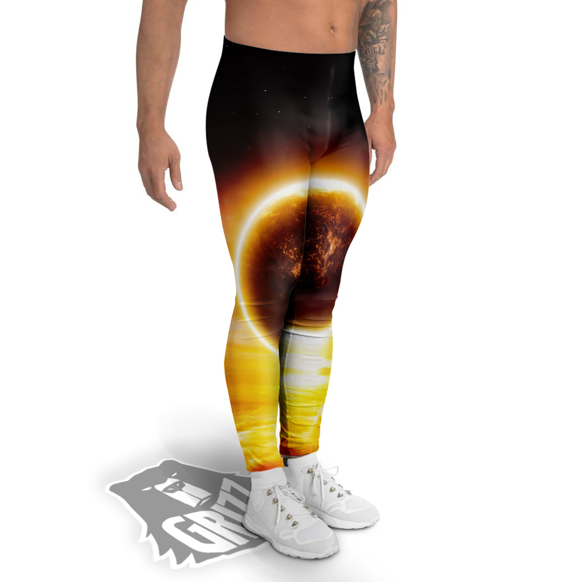 End Of The Planet Apocalyptic Print Men's Leggings-grizzshop