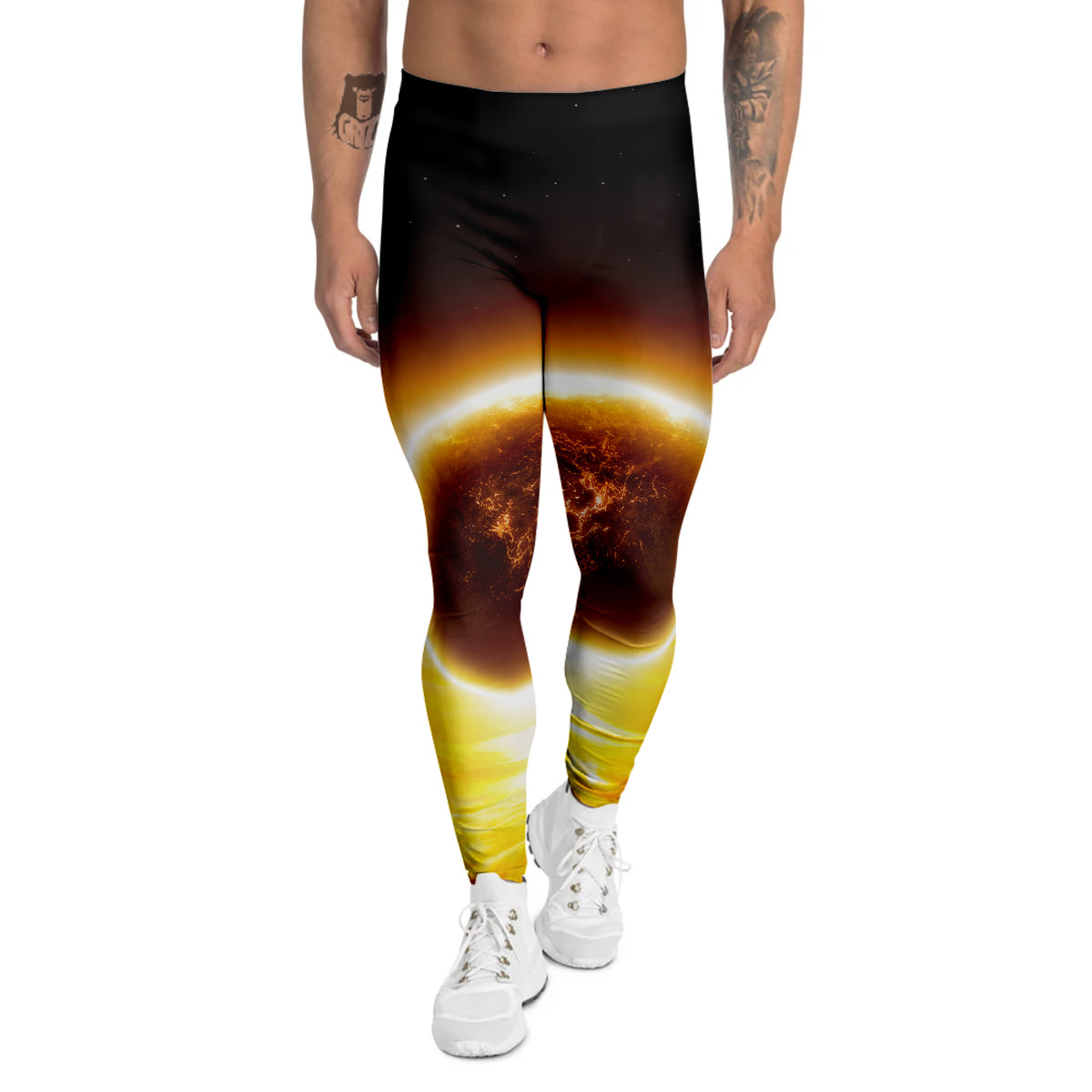 End Of The Planet Apocalyptic Print Men's Leggings-grizzshop