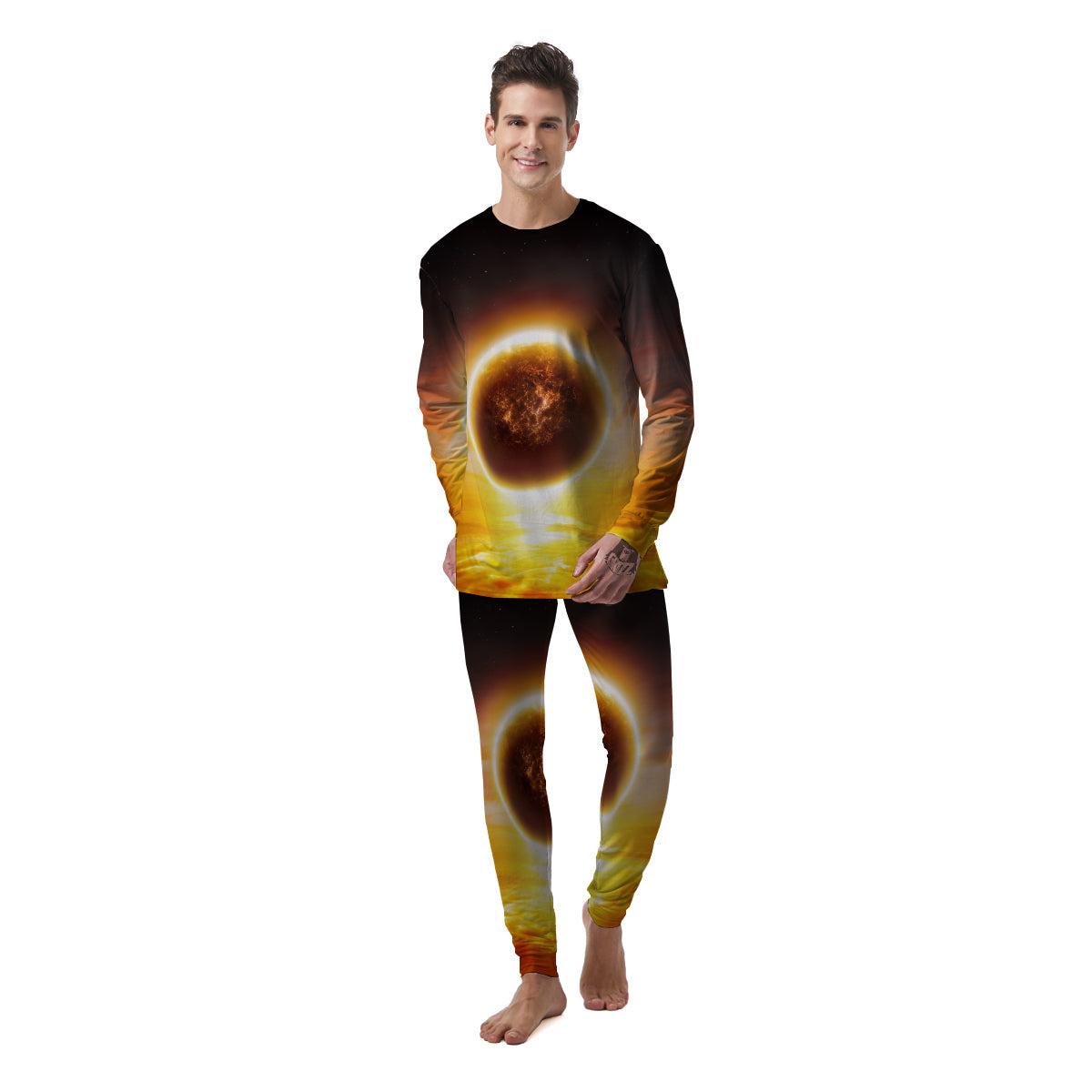 End Of The Planet Apocalyptic Print Men's Pajamas-grizzshop