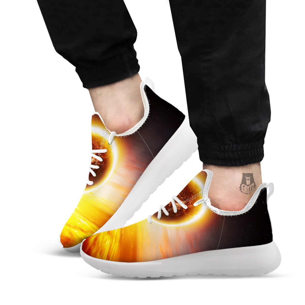 End Of The Planet Apocalyptic Print White Athletic Shoes-grizzshop