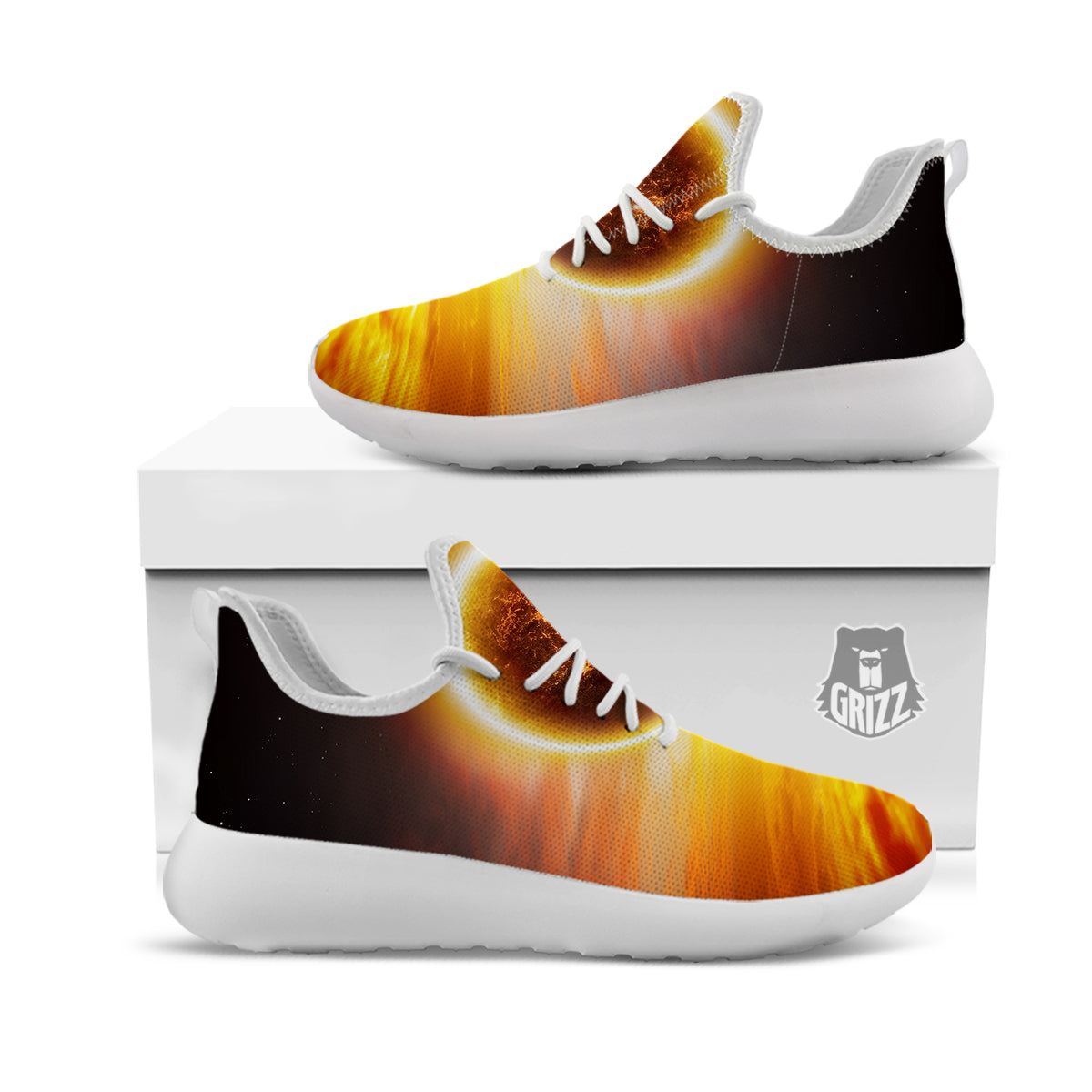End Of The Planet Apocalyptic Print White Athletic Shoes-grizzshop