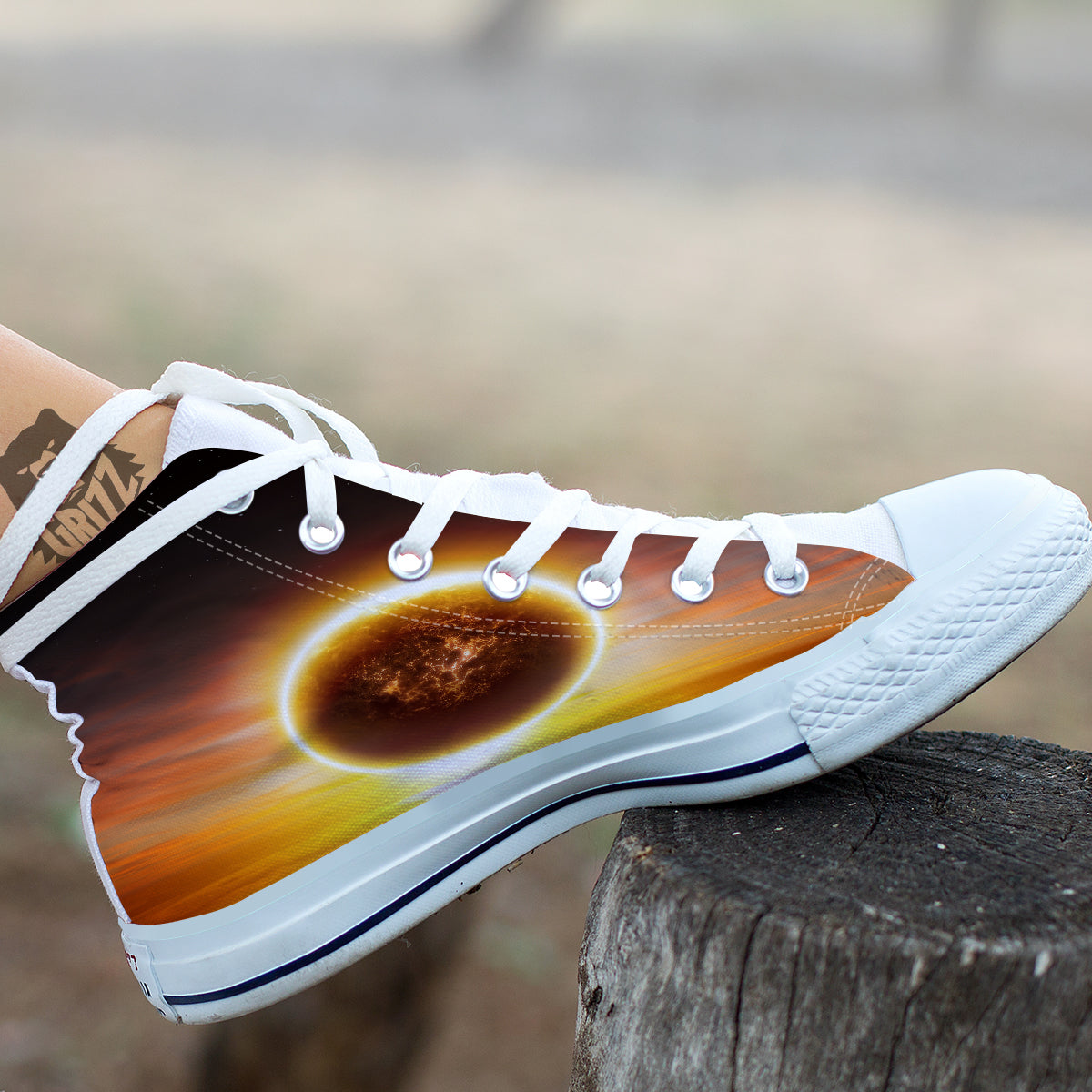 End Of The Planet Apocalyptic Print White High Top Shoes-grizzshop