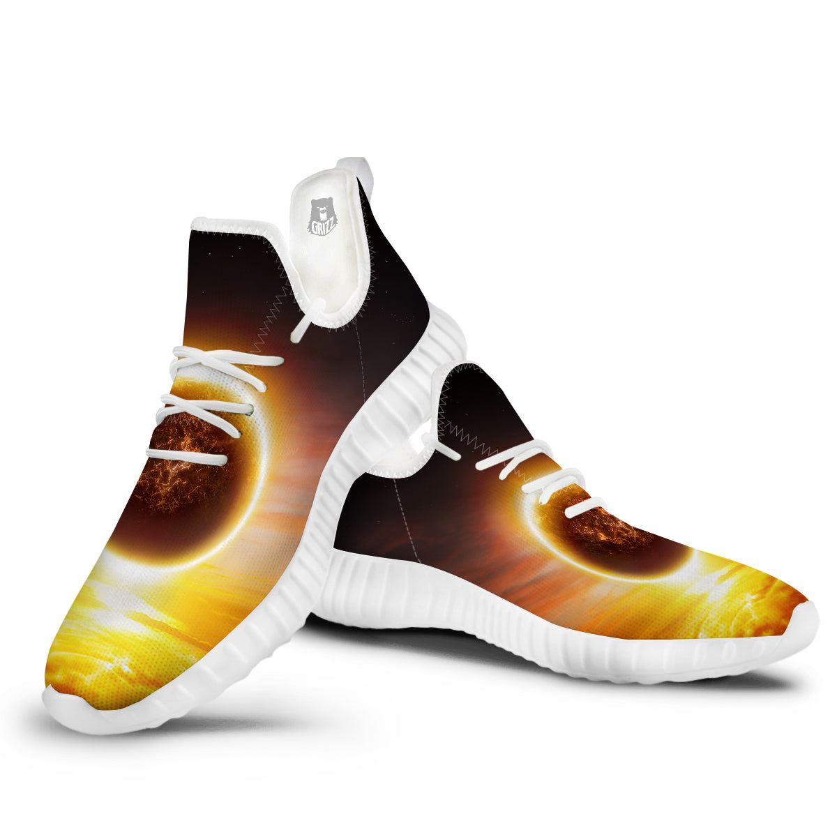 End Of The Planet Apocalyptic Print White Walking Shoes-grizzshop