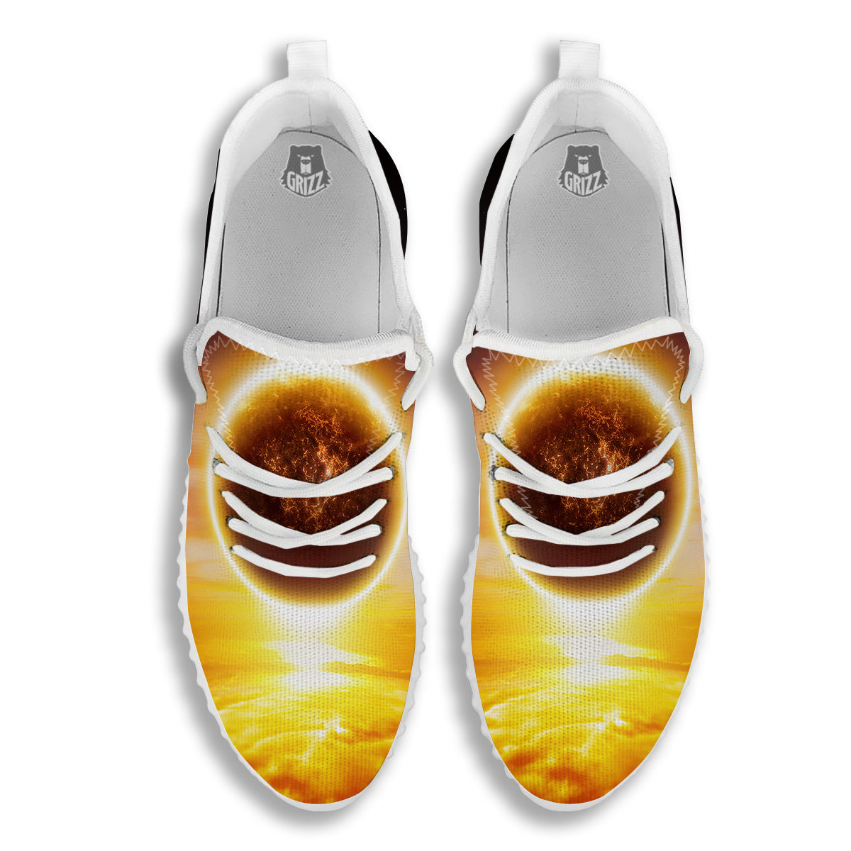 End Of The Planet Apocalyptic Print White Walking Shoes-grizzshop