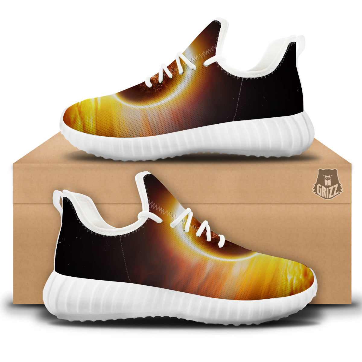 End Of The Planet Apocalyptic Print White Walking Shoes-grizzshop