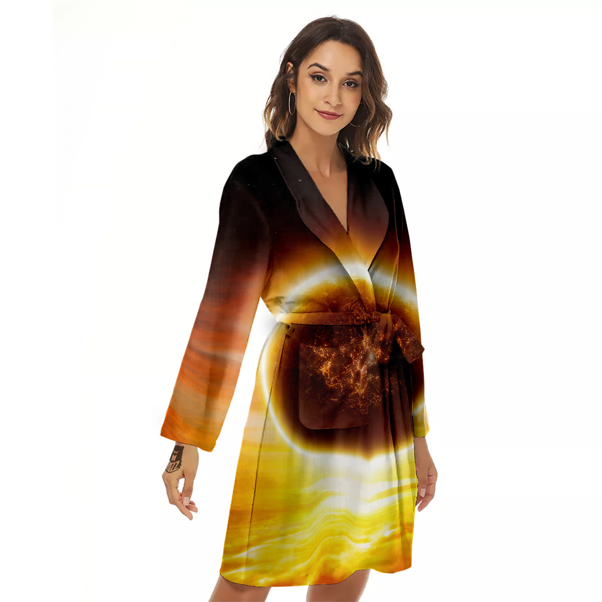End Of The Planet Apocalyptic Print Women's Robe-grizzshop