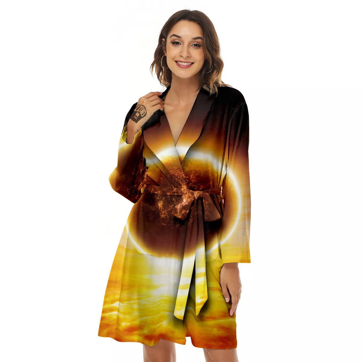 End Of The Planet Apocalyptic Print Women's Robe-grizzshop