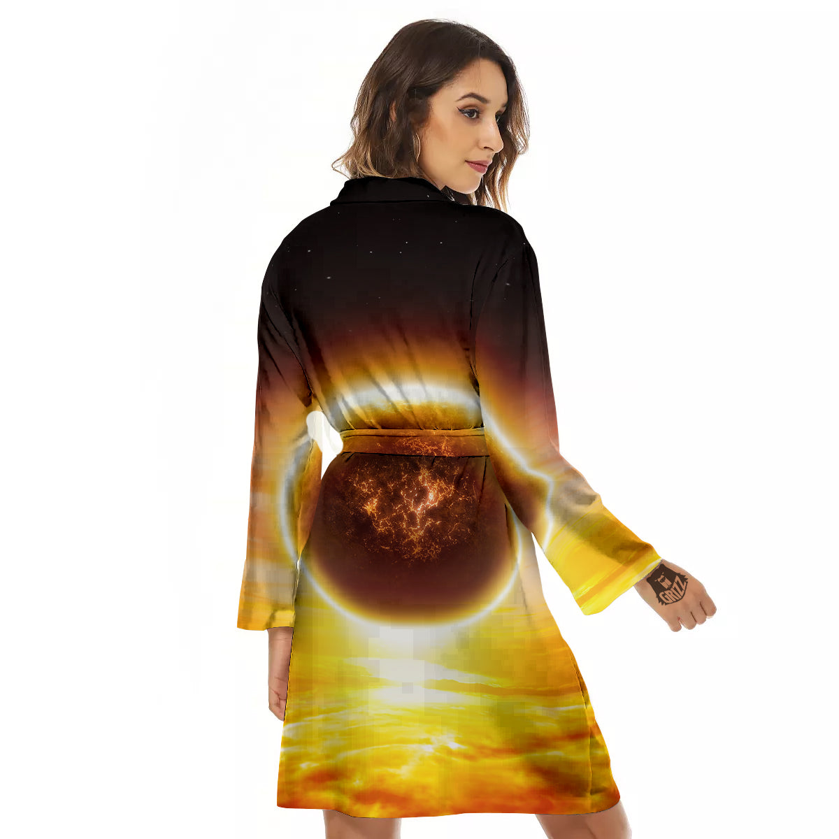 End Of The Planet Apocalyptic Print Women's Robe-grizzshop