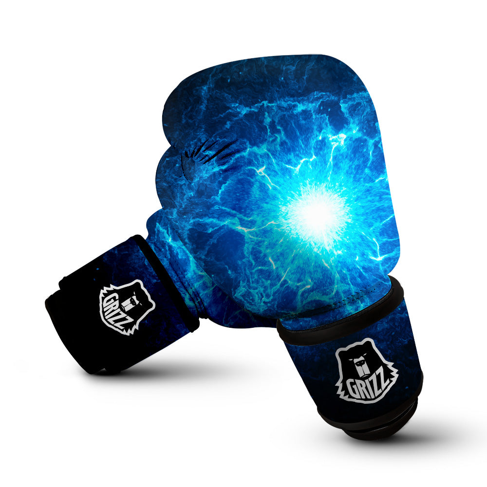 Energy Blue Plasma Print Boxing Gloves-grizzshop