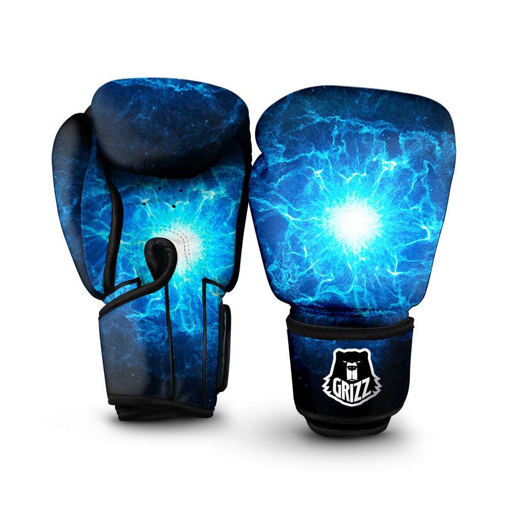 Energy Blue Plasma Print Boxing Gloves-grizzshop