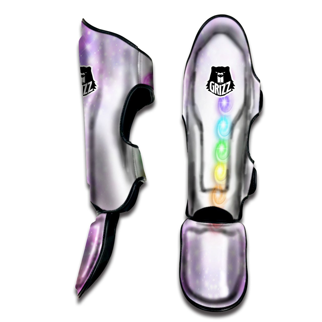 Energy Seven Chakras Print Muay Thai Shin Guards-grizzshop