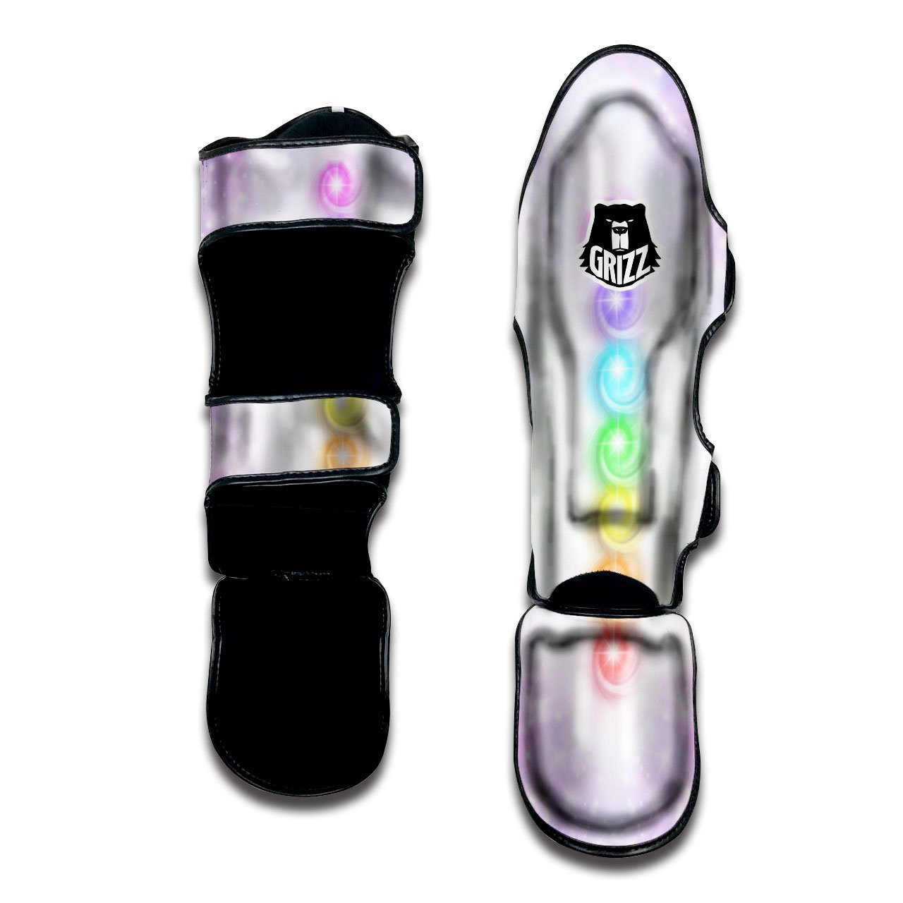 Energy Seven Chakras Print Muay Thai Shin Guards-grizzshop