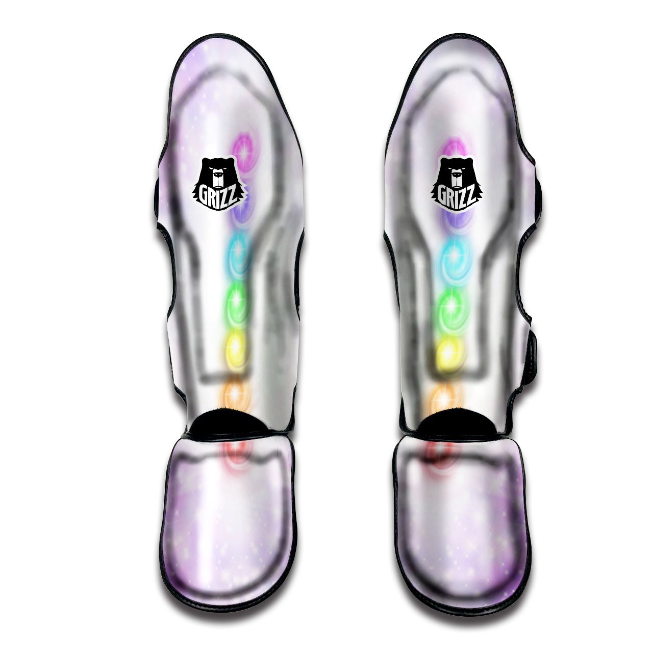 Energy Seven Chakras Print Muay Thai Shin Guards-grizzshop