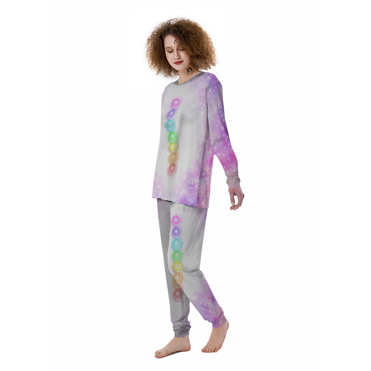 Energy Seven Chakras Print Women's Pajamas-grizzshop