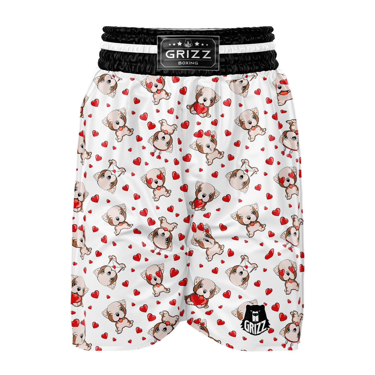 English Bulldog Lovely Print Pattern Boxing Shorts-grizzshop