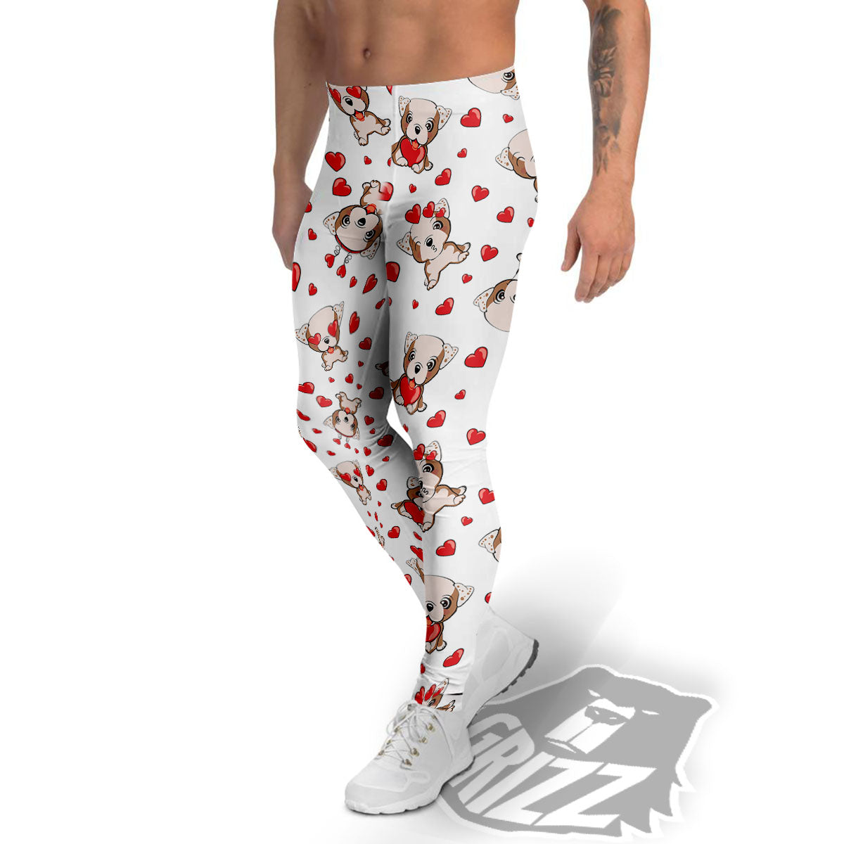 English Bulldog Lovely Print Pattern Men's Leggings-grizzshop