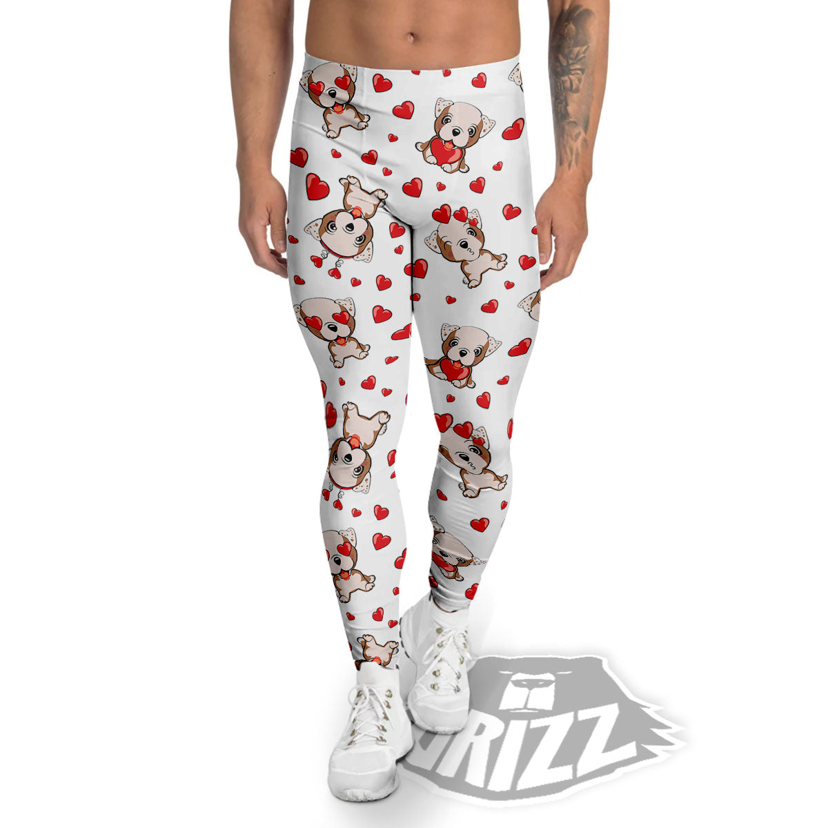 English Bulldog Lovely Print Pattern Men's Leggings-grizzshop