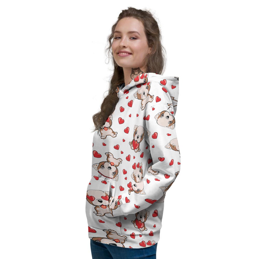 English Bulldog Lovely Print Pattern Women's Hoodie-grizzshop