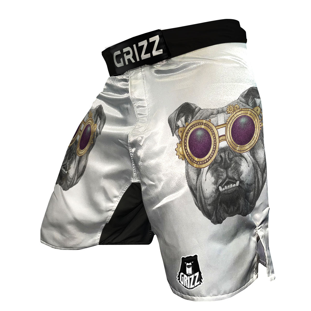 English Bulldog Wearing Glasses Print MMA Shorts-grizzshop