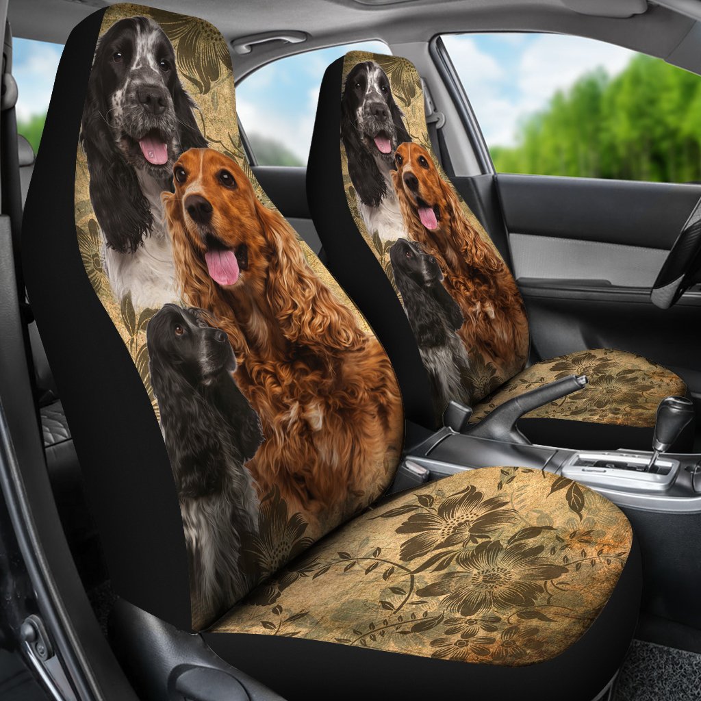 English Cocker Spaniel Universal Fit Car Seat Covers-grizzshop