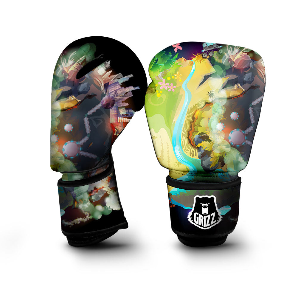 Environmental Destruction Print Boxing Gloves-grizzshop