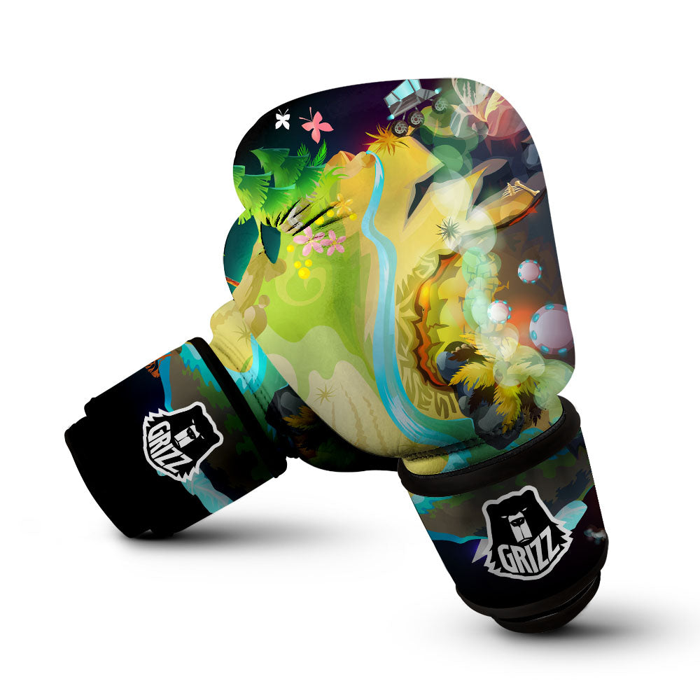 Environmental Destruction Print Boxing Gloves-grizzshop