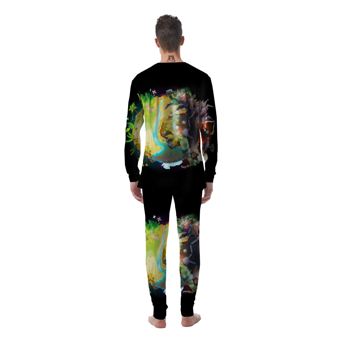 Environmental Destruction Print Men's Pajamas-grizzshop