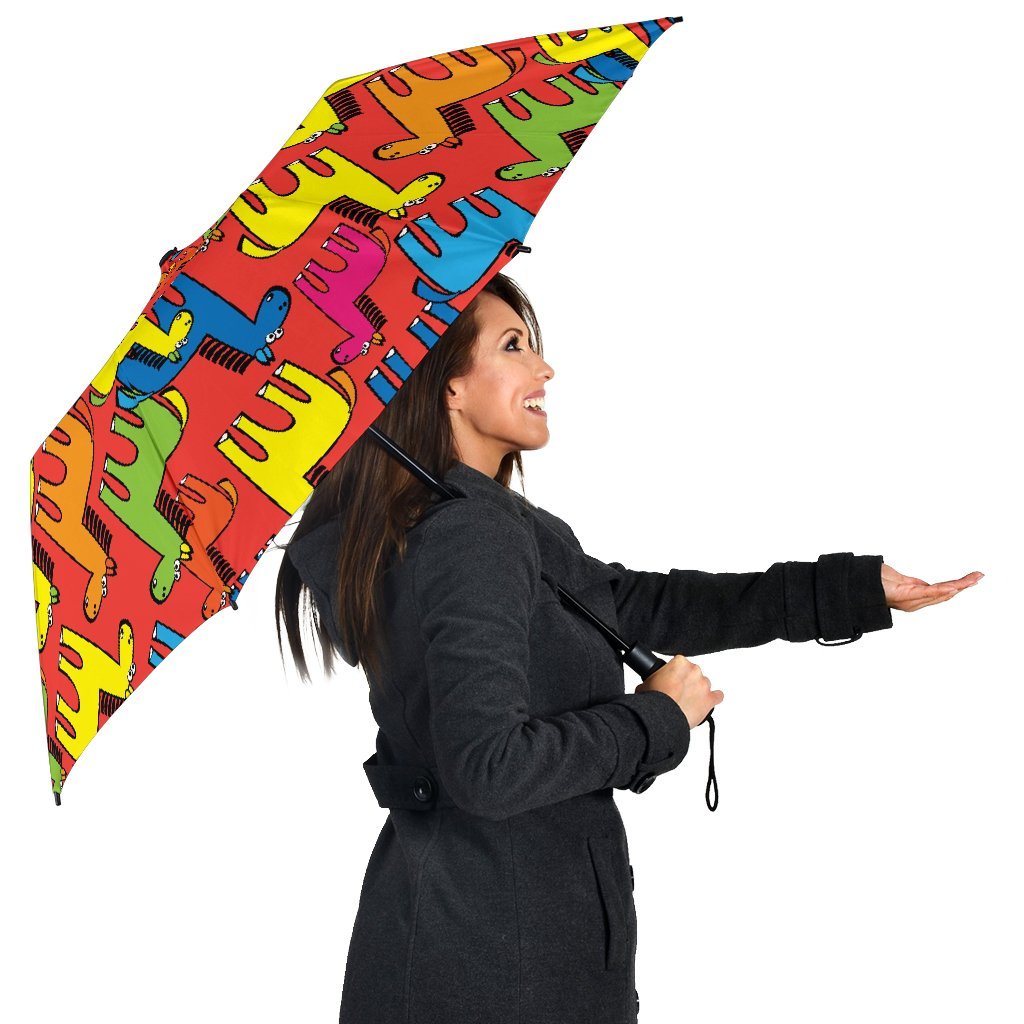 Equestrian Colorful Pattern Print Automatic Foldable Umbrella-grizzshop