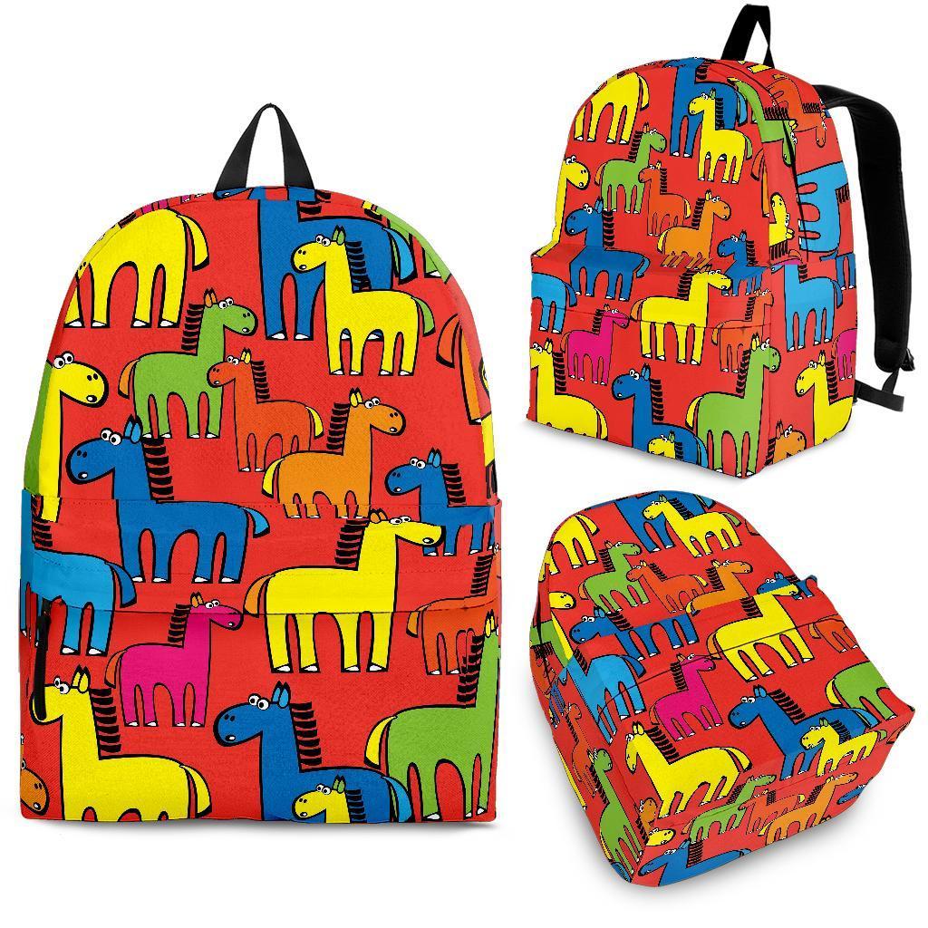 Equestrian Colorful Pattern Print Backpack-grizzshop