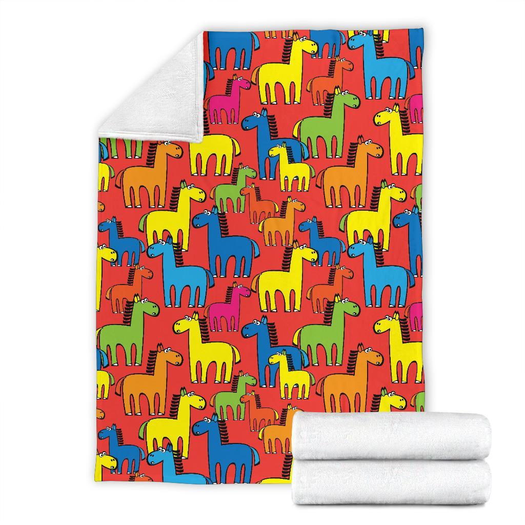 Equestrian Colorful Pattern Print Blanket-grizzshop