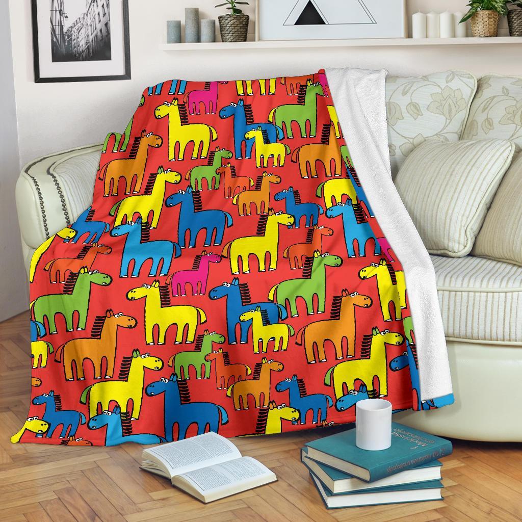 Equestrian Colorful Pattern Print Blanket-grizzshop