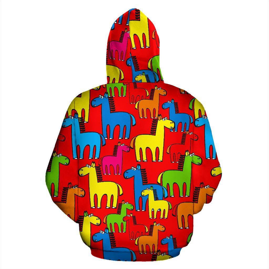 Equestrian Colorful Pattern Print Men Women Pullover Hoodie-grizzshop