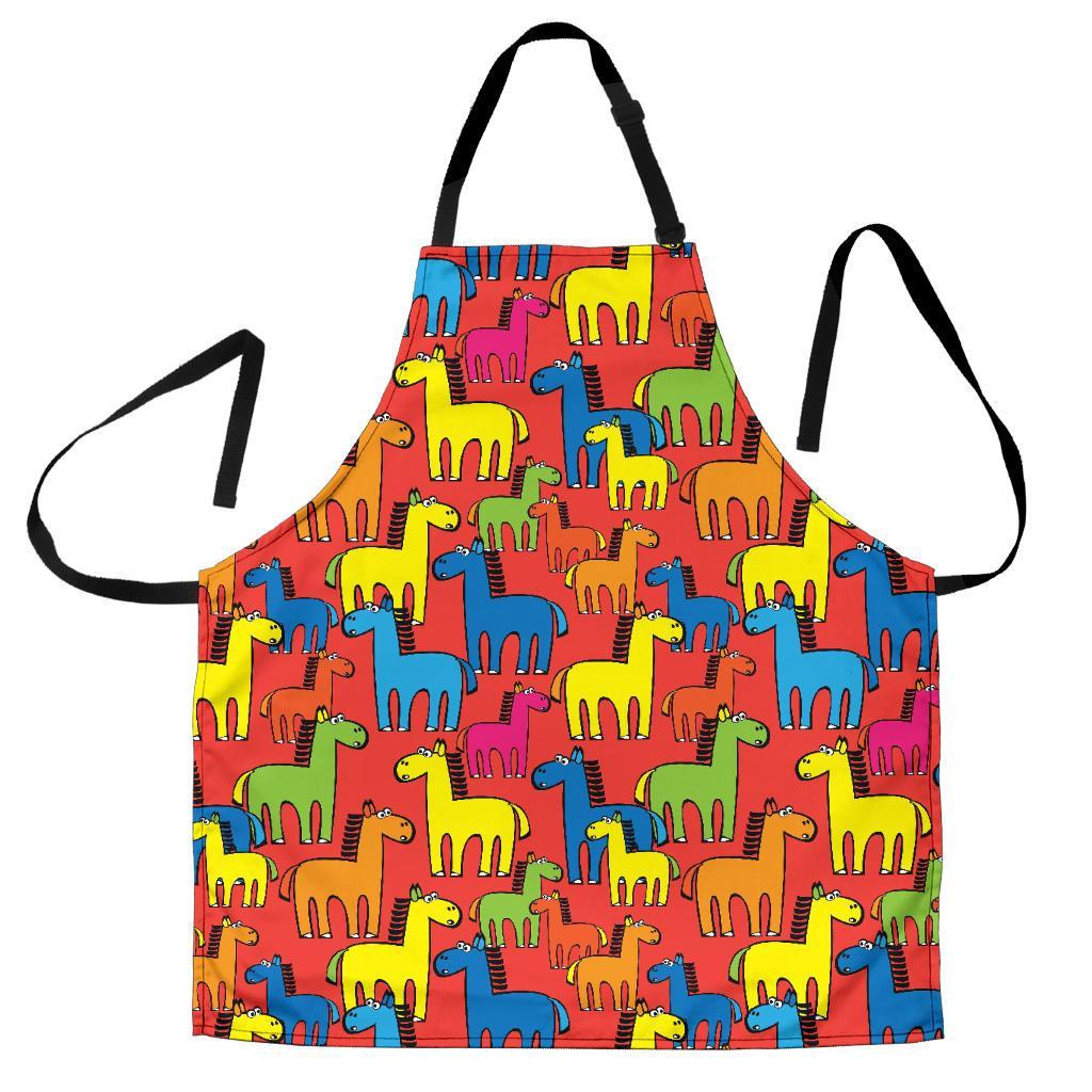 Equestrian Colorful Pattern Print Men's Apron-grizzshop