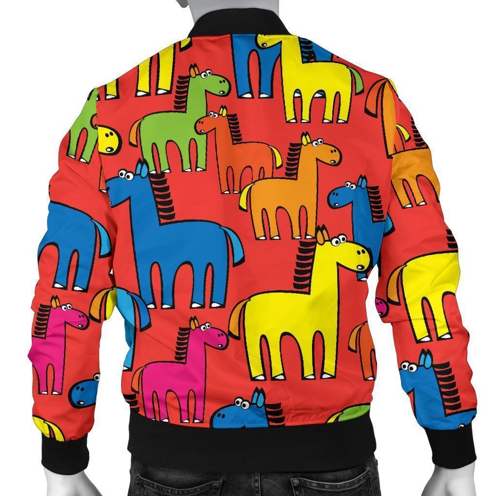 Equestrian Colorful Pattern Print Men's Bomber Jacket-grizzshop