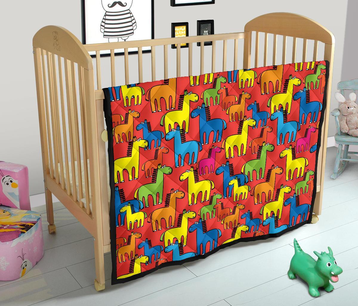 Equestrian Colorful Pattern Print Quilt-grizzshop