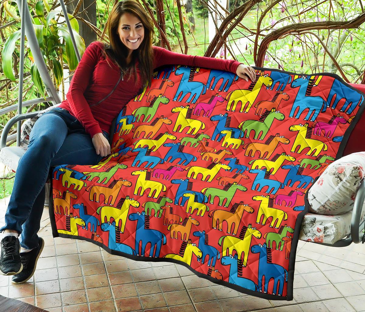 Equestrian Colorful Pattern Print Quilt-grizzshop