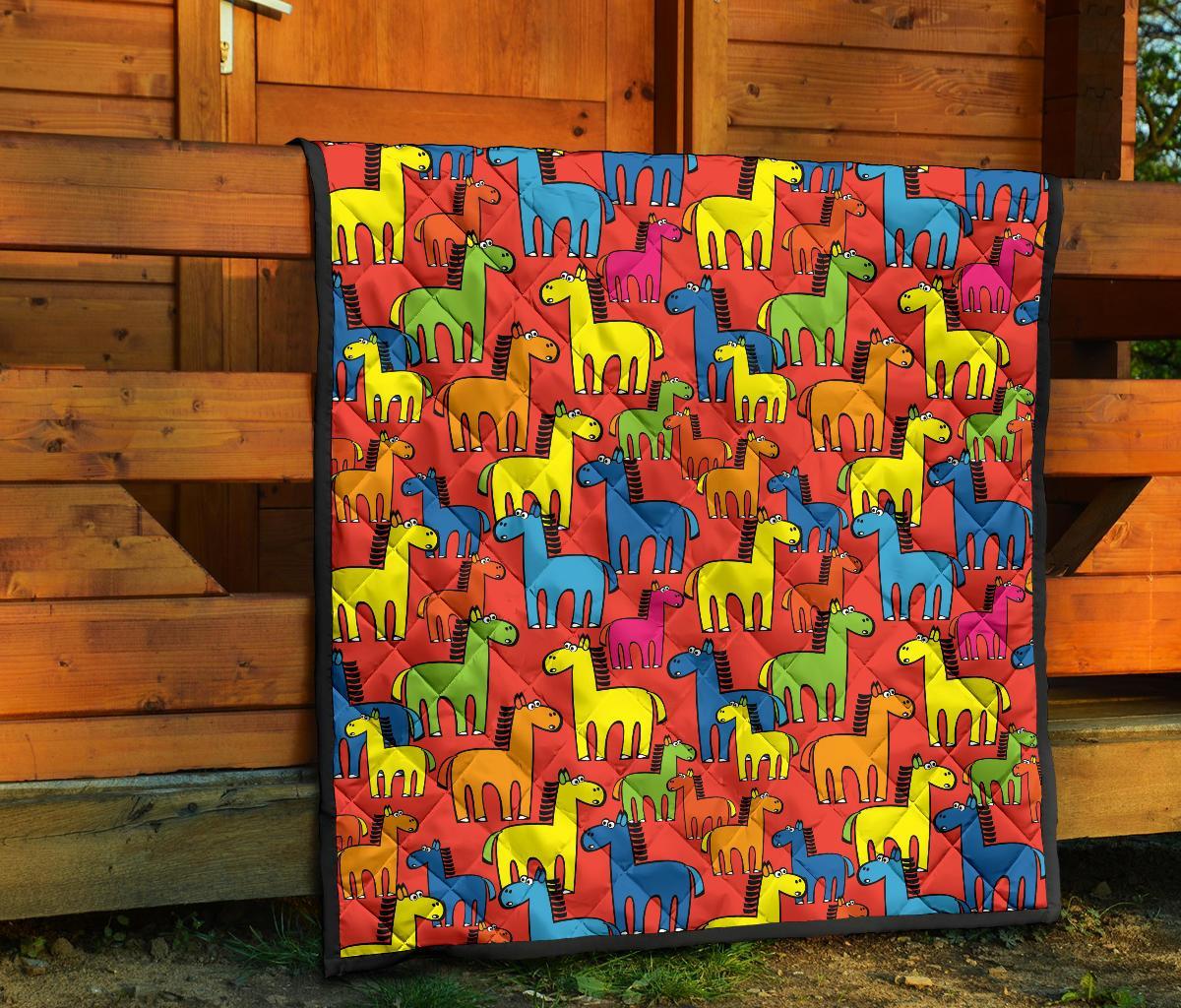 Equestrian Colorful Pattern Print Quilt-grizzshop