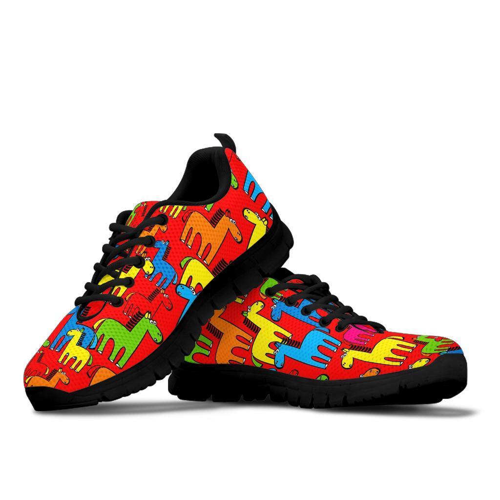 Equestrian Colorful Pattern Print Sneaker Shoes For Men Women-grizzshop