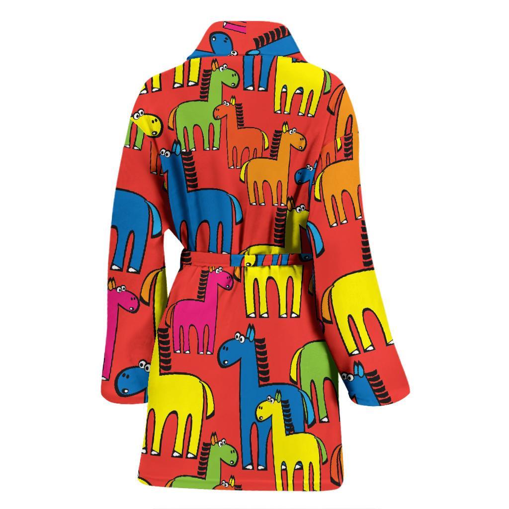 Equestrian Colorful Pattern Print Women Long Robe-grizzshop