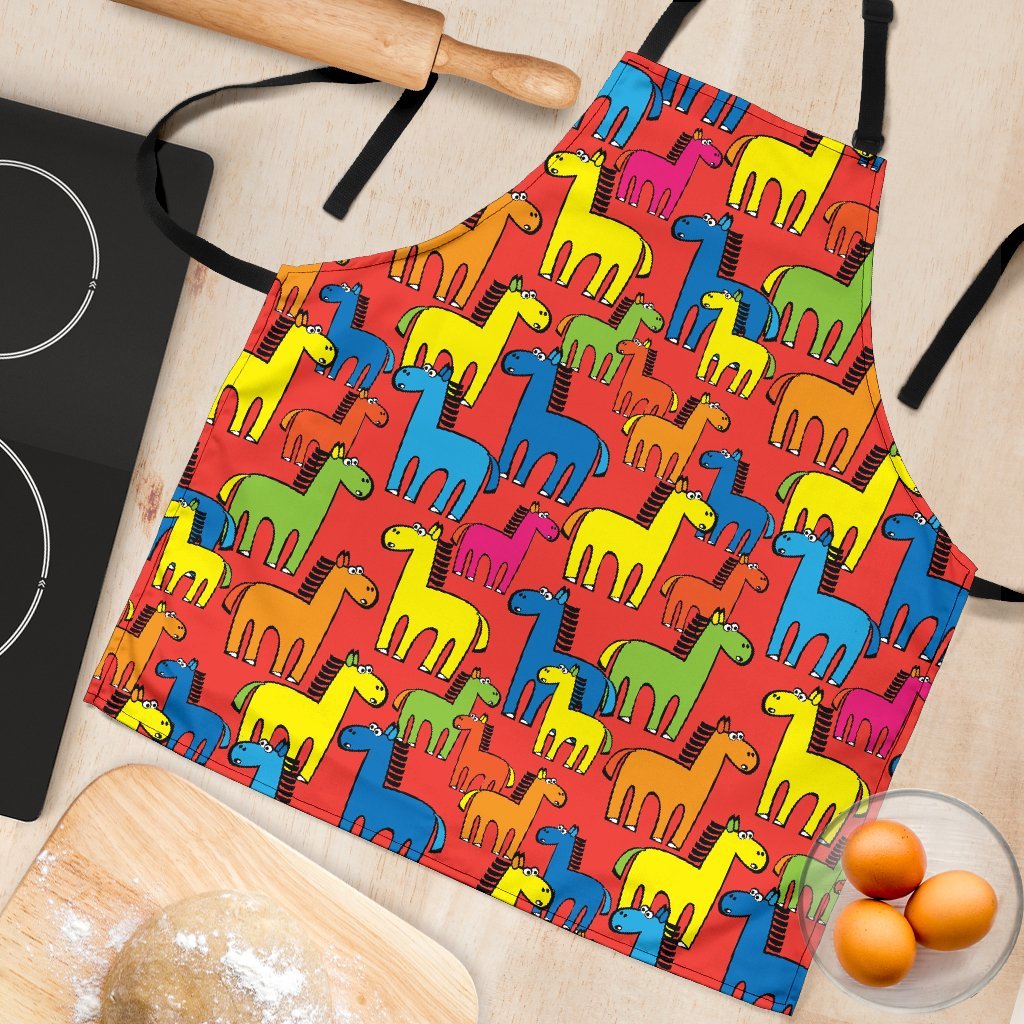Equestrian Colorful Pattern Print Women's Apron-grizzshop