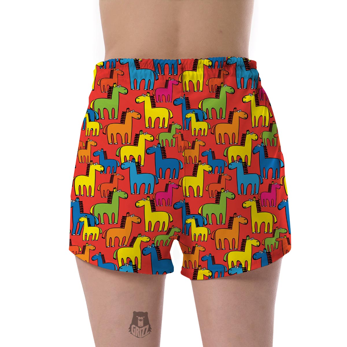 Equestrian Colorful Pattern Print Women's Shorts-grizzshop
