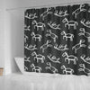 Equestrian Drawn Pattern Print Bathroom Shower Curtain-grizzshop