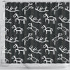 Equestrian Drawn Pattern Print Bathroom Shower Curtain-grizzshop